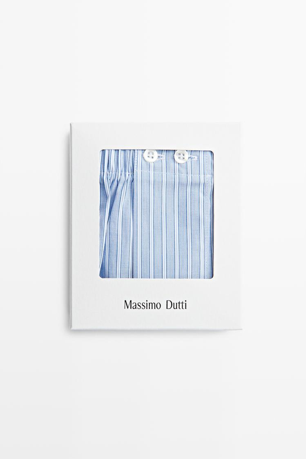 Massimo Dutti Полосатые боксеры из 100% хлопка, небесно-голубой