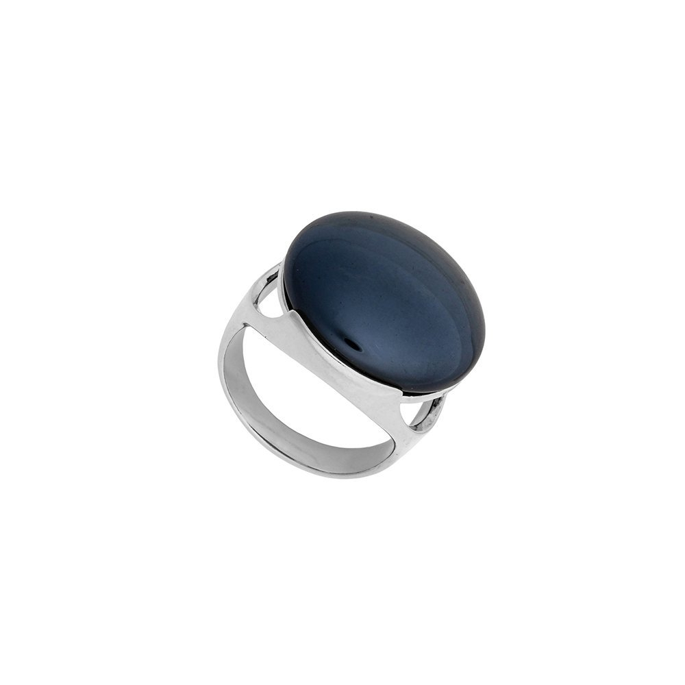 Кольцо Possebon Pearl Black Agate 17.2 мм K1977.4/17.2 BW/S размер 17,2