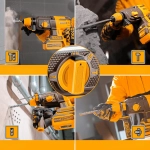 Аккумуляторный бесщеточный перфоратор SDS-Plus INGCO CRHLI262085 INDUSTRIAL 20 В 2.5 Дж 2x4 Ач