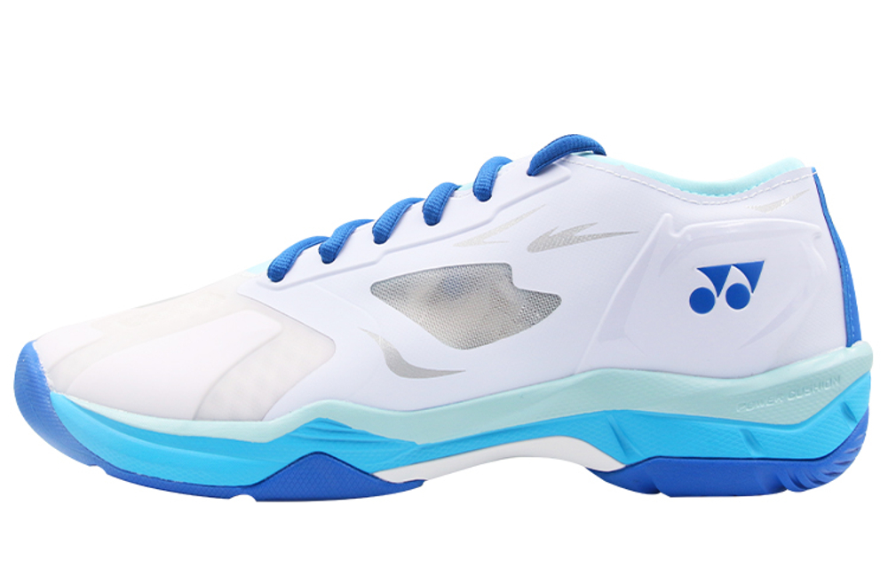 YONEX Power Cushion Textile, Synthetic Leather Cushioning Slip Resistant Low top Badminton Shoes Unisex White Blue
