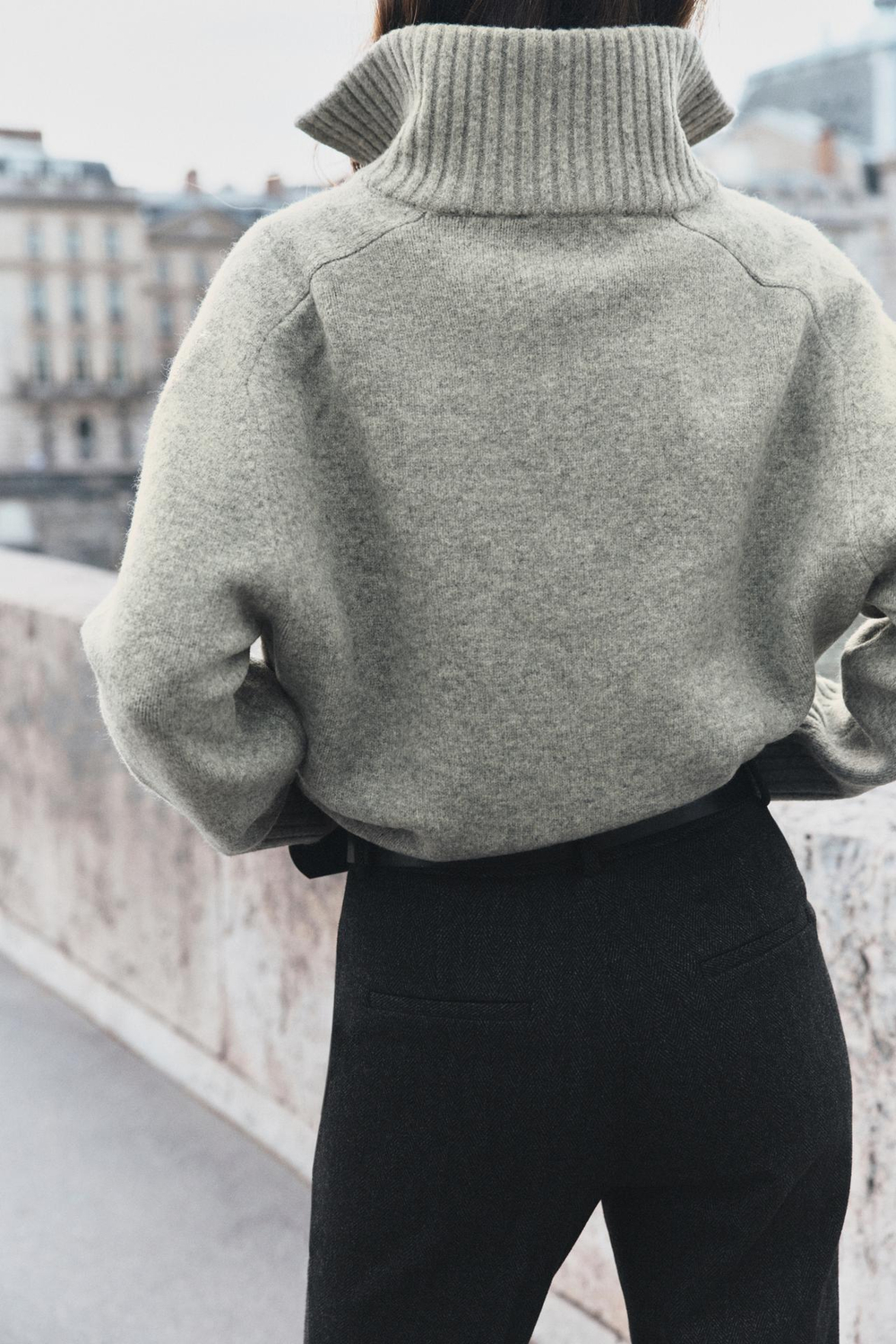 ZARA ЛЕГИНСЫ СО СТРОЧКОЙ И ПОЯСОМ, ТЕМНО-СЕРЫЙ