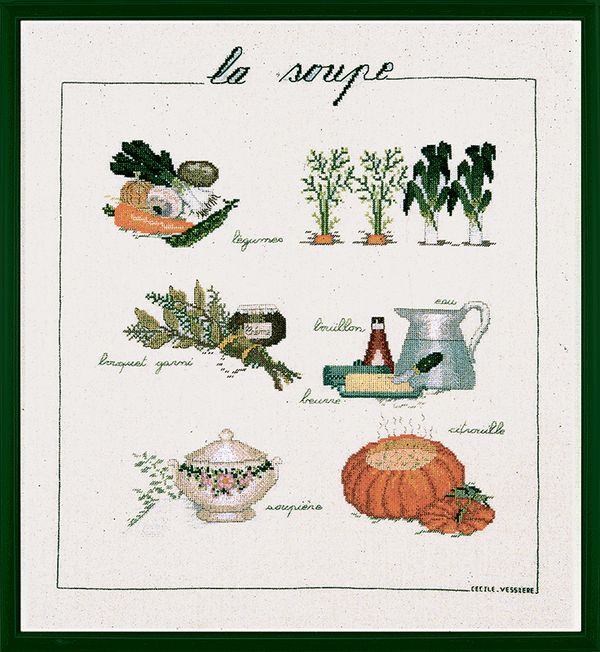 Набор для вышивания нитками Le Bonheur des Dames, Soupe (Суп), 40х46 см