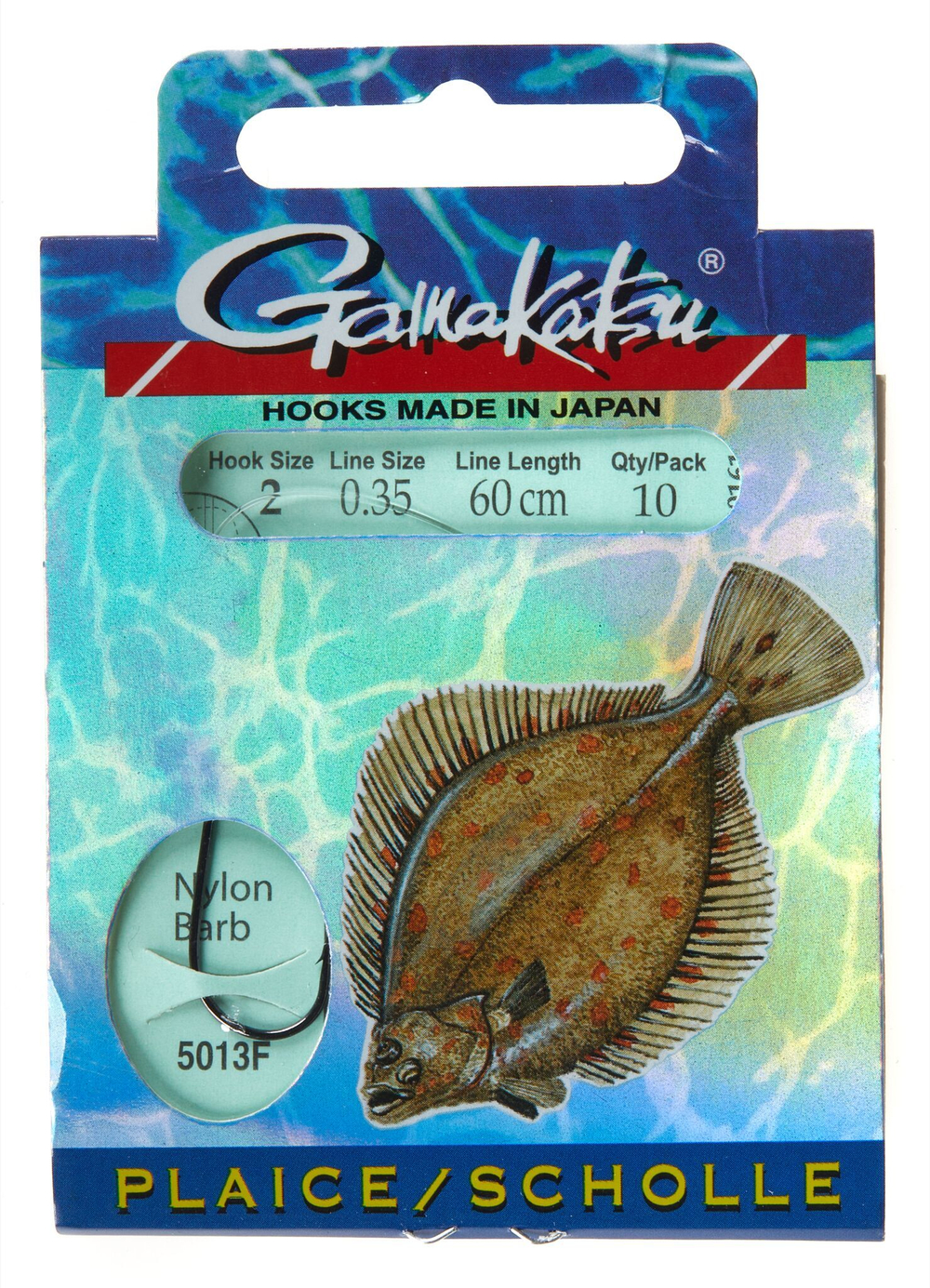 Крючки с поводком Gamakatsu BOOKLET FLAT FISH 5013F разм. 02-0.35мм 60см 10шт.