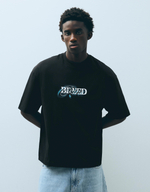 Мужская футболка relaxed fit с коротким рукавом и принтом, арт. 3563/734 - BERSHKA