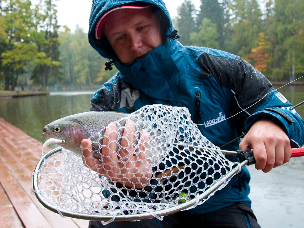 Подсачек разборный LJ Area Trout Game 115х35х45см силиконовый