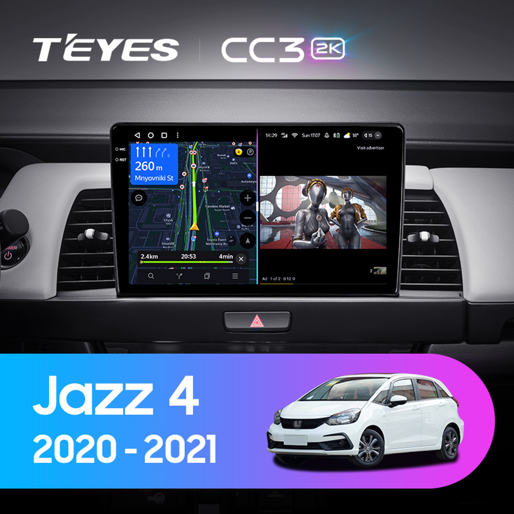 Teyes CC3 2K 10,2"для Honda Jazz 4 2020-2021