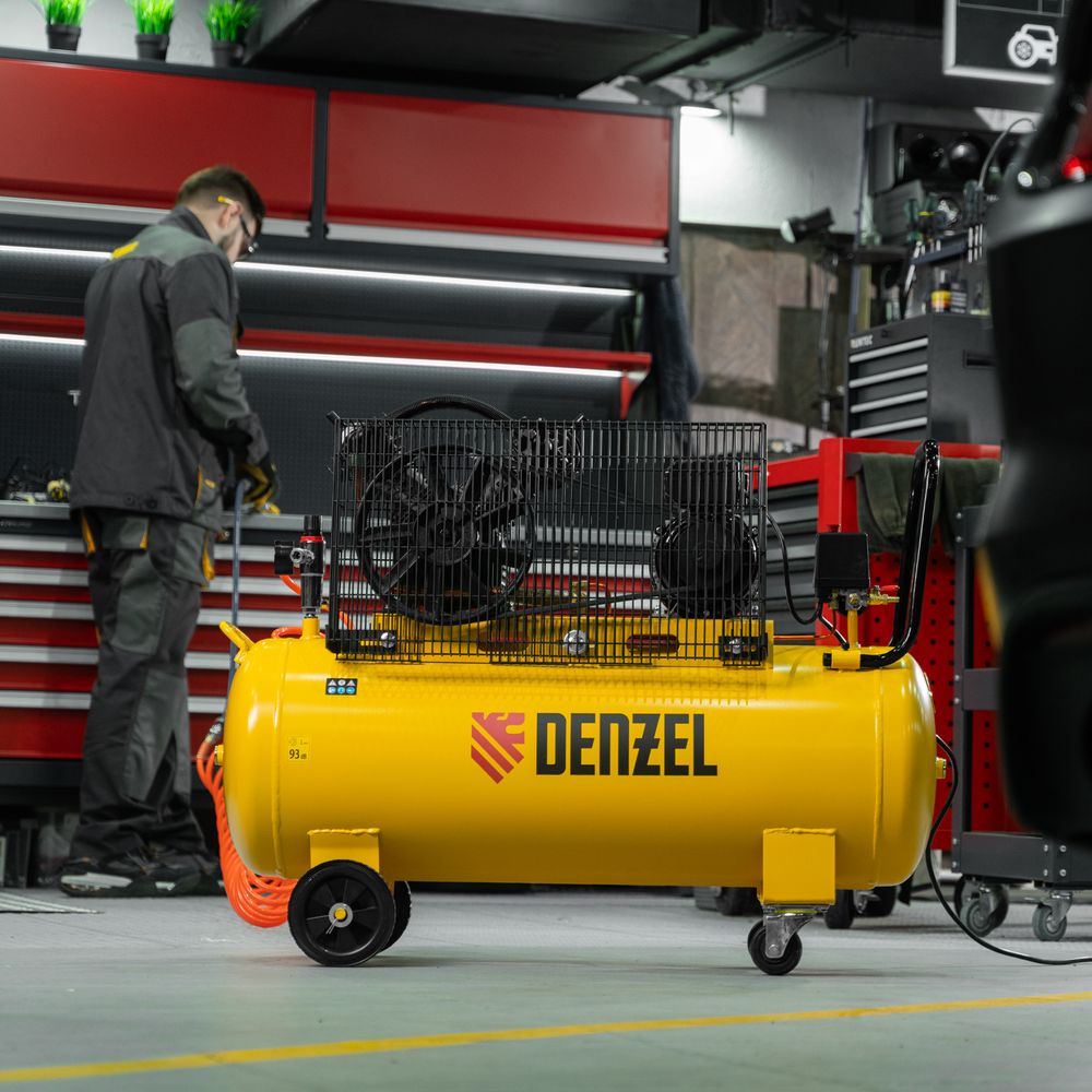 Компрессор масляный воздушный Denzel BCV2300/100, ременный привод, 2.3 кВт, 100 л, 440 л/мин