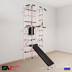 Шведская стенка Sv Sport усиленная 697 (Турник стандарт/Брусья/Стойка/Скамья/Канат/Лестница/Трапеция)
