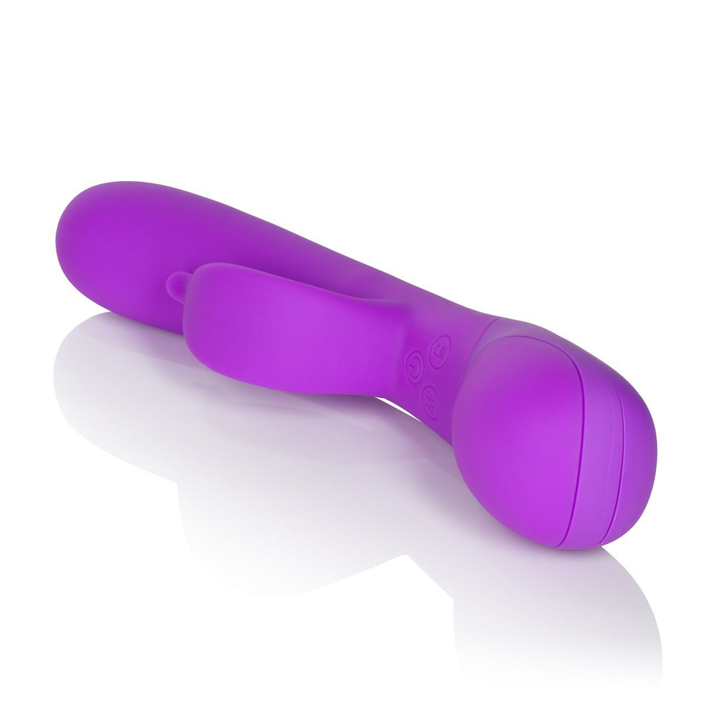 Фиолетовый вибромассажер Impress Dove со стимуляцией клитора - 18 см. (Цвет: фиолетовый)