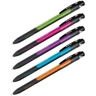 Ручка шариковая 0,7мм. синяя, прорез.корпус "Color Zone stick" (Berlingo)