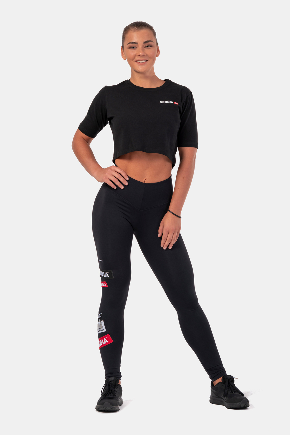 Футболка MINIMALIST LOGO NEBBIA CROP TOP 600 Черная