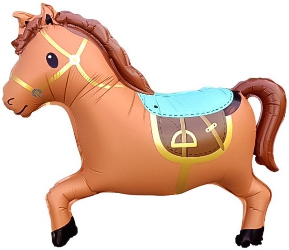 Шар (28''/71 см) Фигура, Лошадка (надув воздухом), Коричневый, 1 шт.
