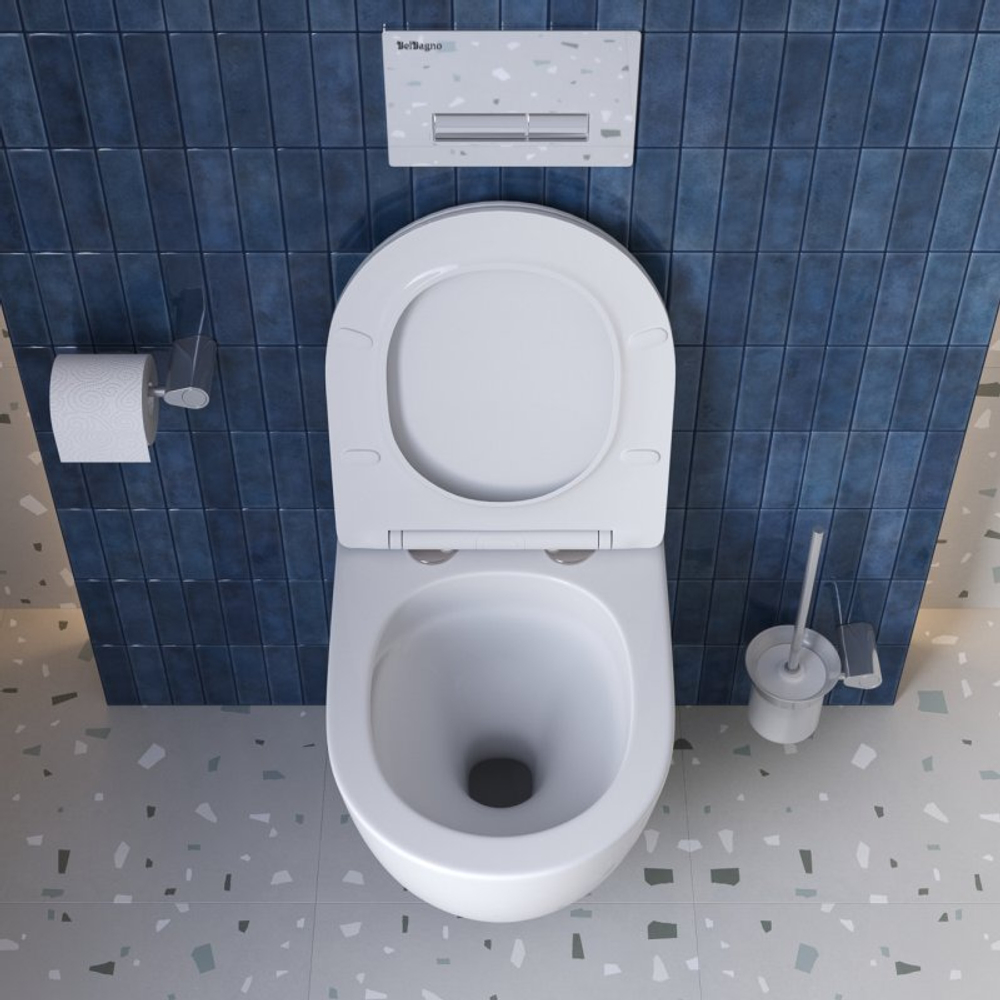 Унитаз подвесной безободковый с сиденьем микролифт BelBagno SFERA-R BB046CH-TOR/SC