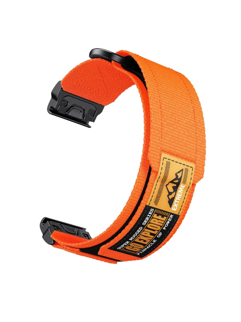 Нейлоновый ремешок 26 мм для Garmin (циферблат 51мм) QuickFit на липучке (Оранжевый)