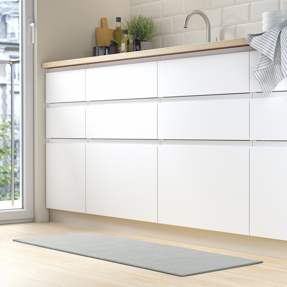 IKEA KÖRFÄLT  (ИКЕА КЁРФЭЛТ)  -  Коврик кухонный - светло-серый 45x120 см