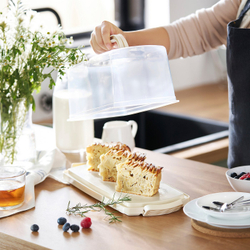 IKEA BAKTIDER  (ИКЕА БАКТИДЕР)  -  Контейнер для торта с крышкой - белый 36x16 см