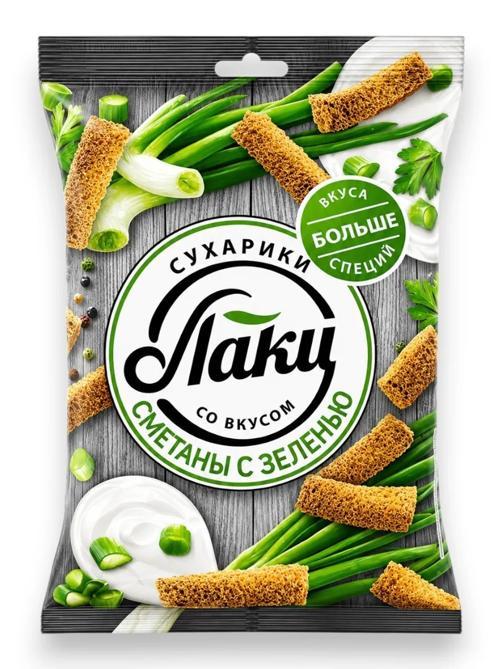 Сухарики со вкусом Сметаны с Зеленью "Лаки" 75 г * 2 шт