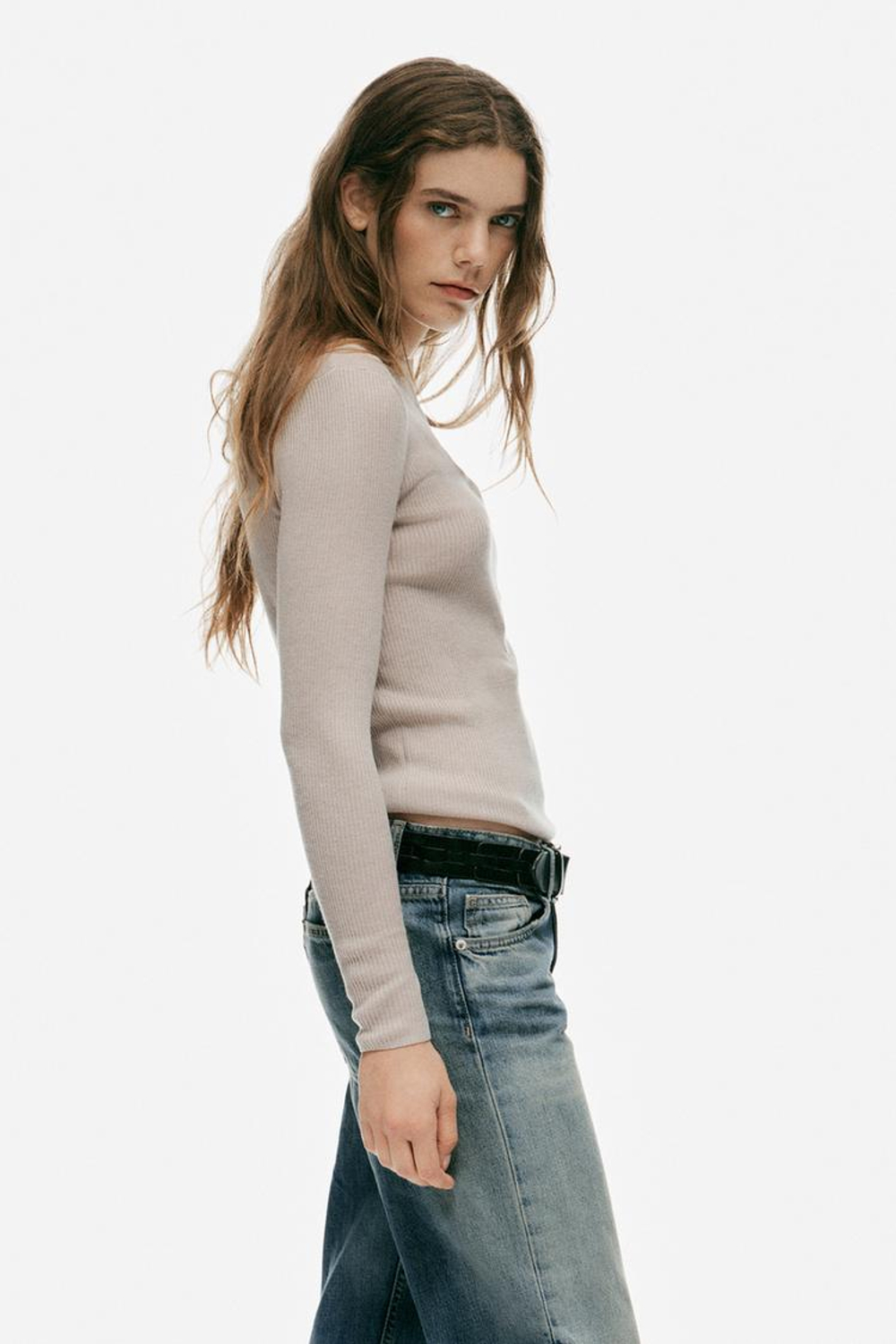 ZARA СВИТЕР ИЗ ШЕРСТИ С ПУГОВИЦАМИ, ПЕСОЧНЫЙ