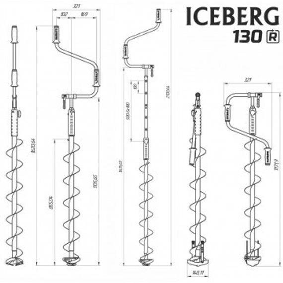Ледобур Тонар ICEBERG-SIBERIA 130 (R)-1600 v3.0 (правое вращение) LA-130RS