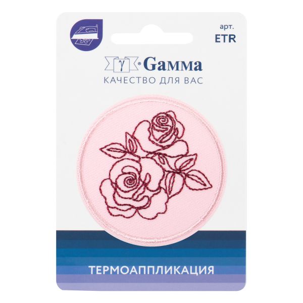 Аппликация (патч) самоклеящаяся № 04, 1 шт, 02-408 Розочки 5.5 х 5.5 см, Gamma, ETR