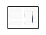 Подарочный набор: Шариковая ручка Parker Jotter Essential, Waterloo Blue CT и Ежедневник недатированный серебристый