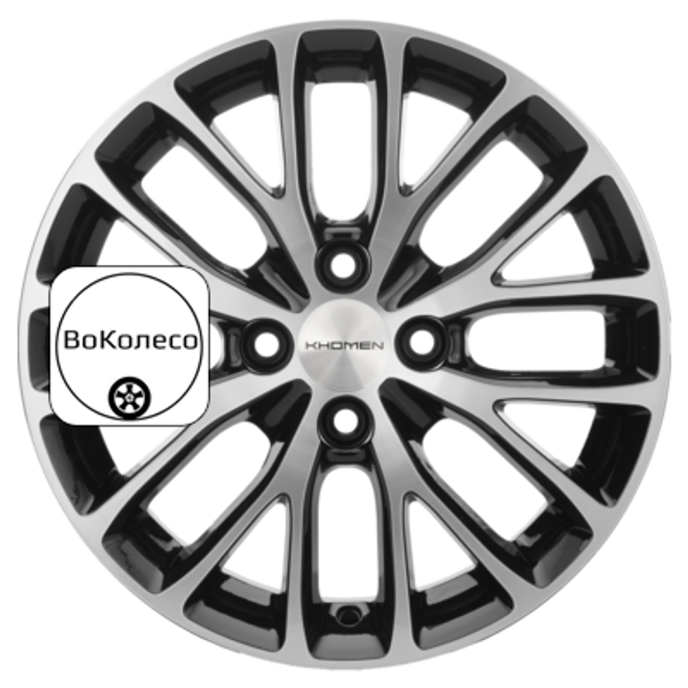 6x15/4x100 ET40 D60,1 KHW1506 (Logan) Black-FP Khomen Wheels