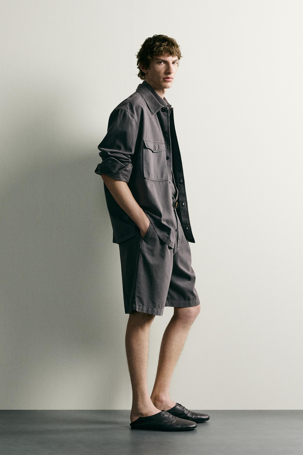 КУРТКА-РУБАШКА СВОБОДНОГО КРОЯ С ЭФФЕКТОМ СТИРКИ — ZARA