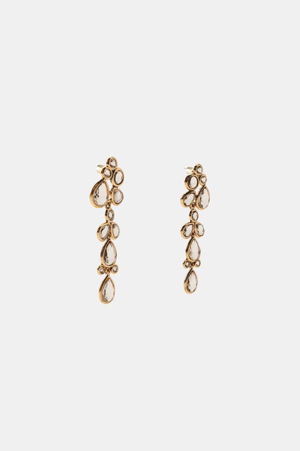 ZARA СЕРЬГИ С КРИСТАЛЛАМИ, ЗОЛОТИСТЫЙ