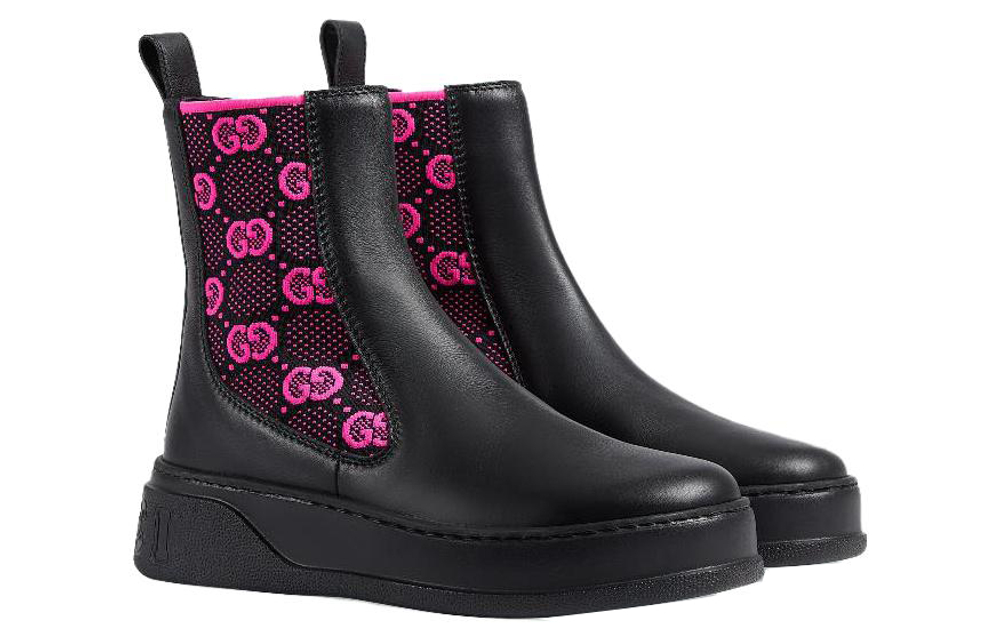 Gucci Wmns Boot "GG Jersey - Black Fuchsia" Women"s
