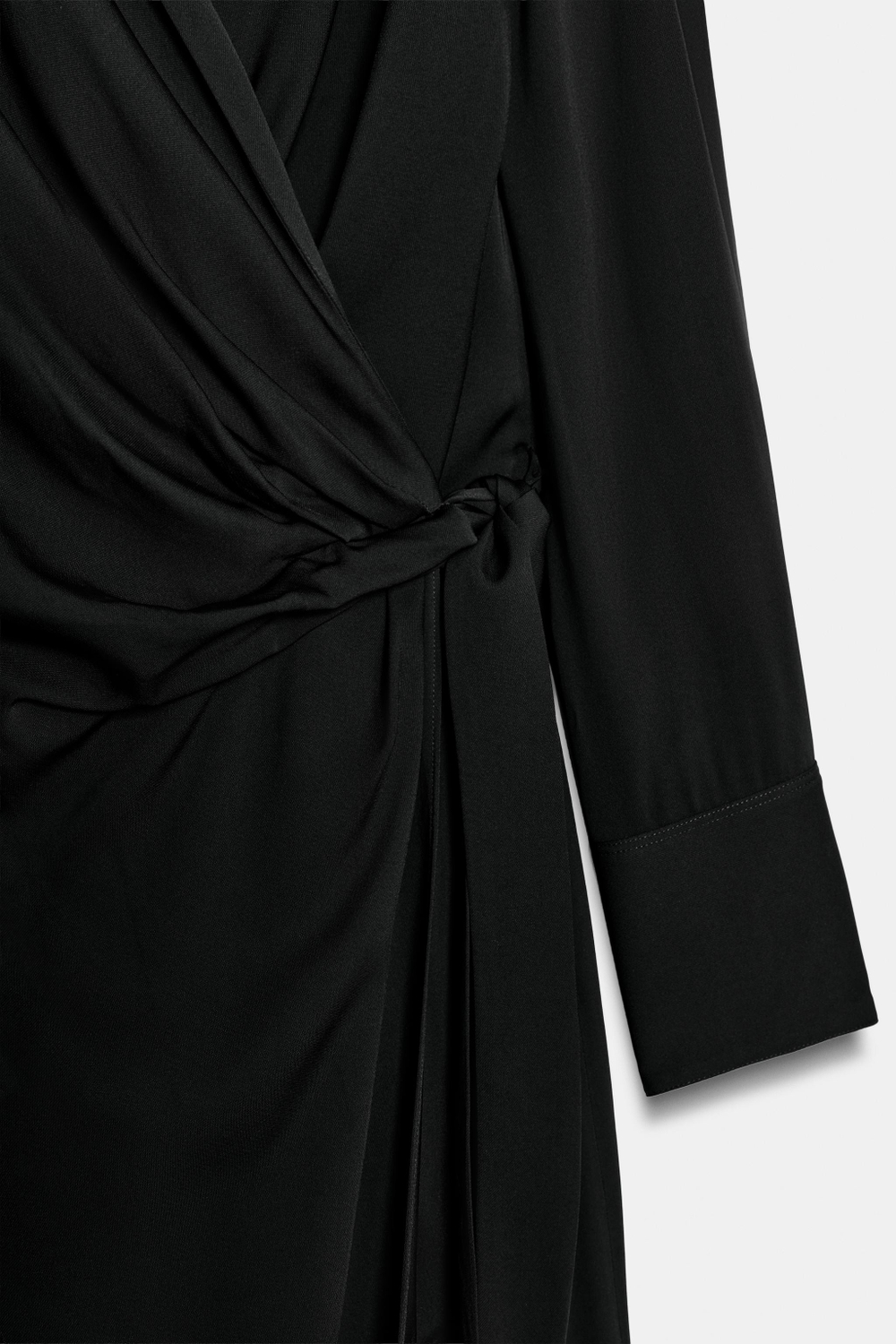 ZARA АТЛАСНОЕ ПЛАТЬЕ С УЗЛОМ — ZW COLLECTION, ЧЕРНЫЙ