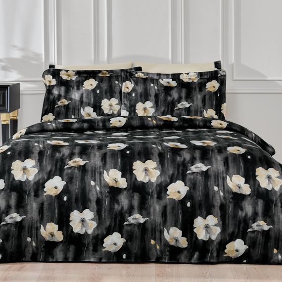 Постельное белье DITSY чёрный жатка deluxe TIVOLYO HOME Турция