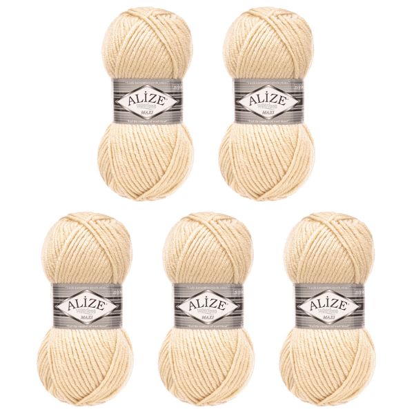 Пряжа Alize (Ализе) Superlana Maxi / уп.5 мот. по 100 г, 100м, 310 шампань А