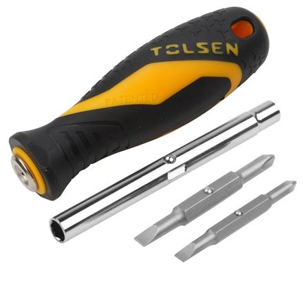 Цена на TOLSEN (TT20043) Отвертка со сменными вставками (битами), 6 в 1