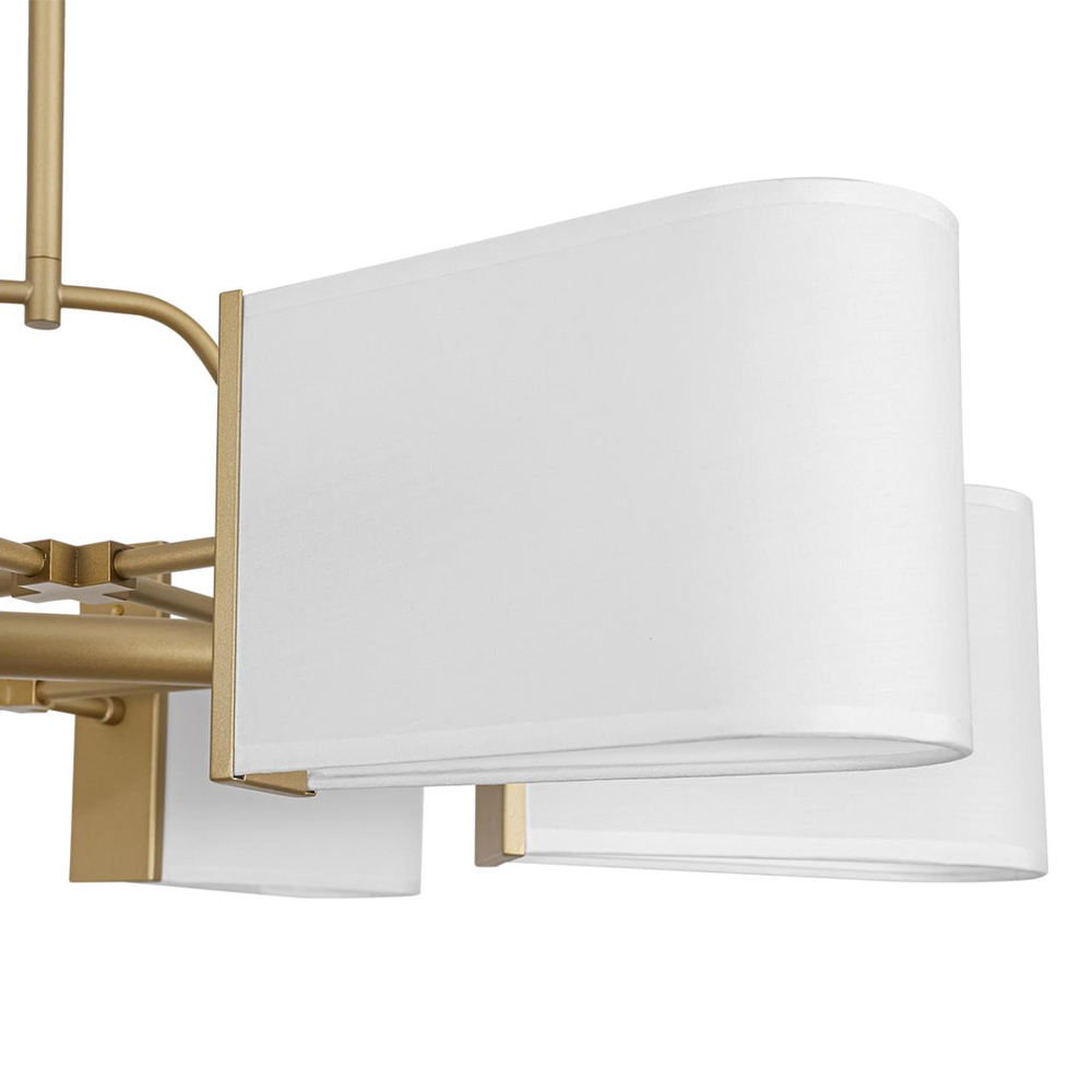 8414/6 MODERNI LN27 145 золото/белый,  металл/текстиль Люстра Е14 6*40W 220V SAMPO