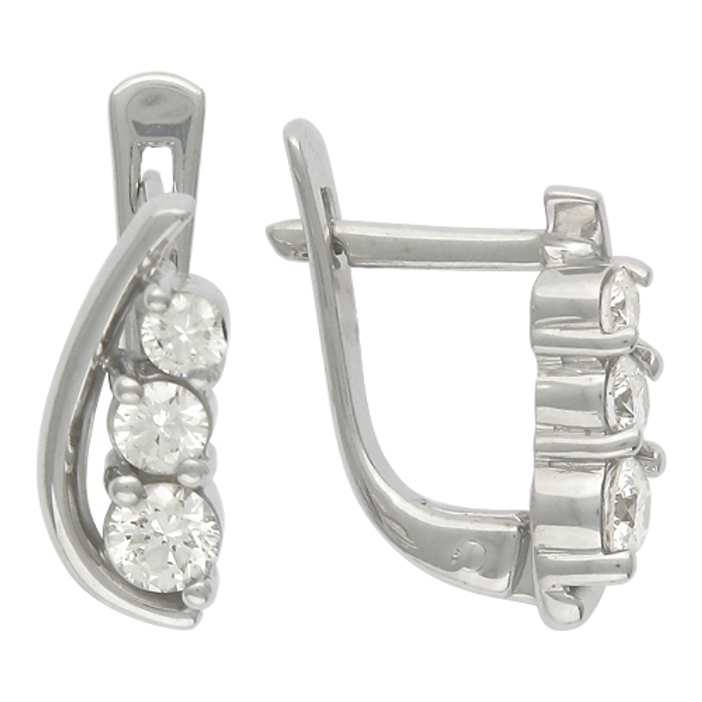 Серьги с бриллиантом  из белого золота JA-S-1С623665