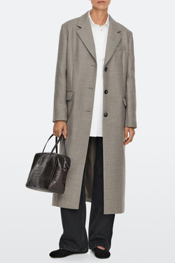 Massimo Dutti Дорожная сумка с текстурой кожи, коричневый