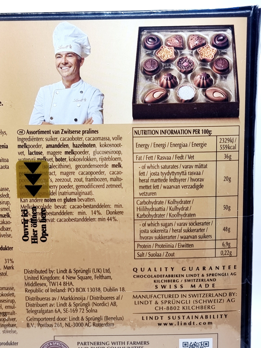 Шоколадные конфеты ассорти Lindt SWISS LUXURY SELECTION 143 г (Швейцария)