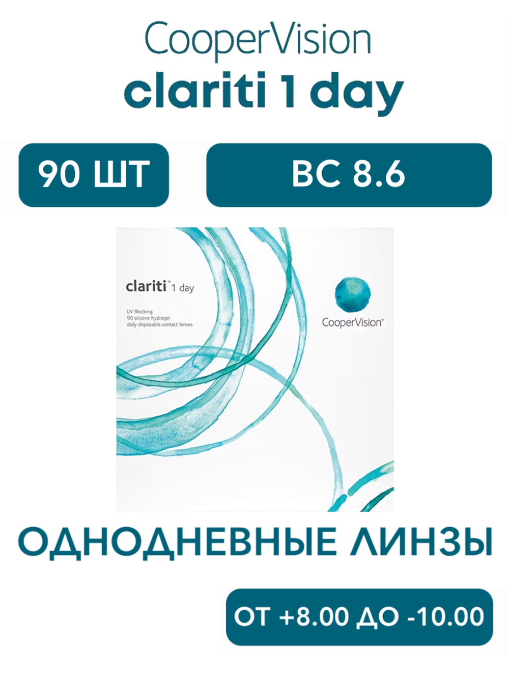 Однодневные контактные линзы Clariti 1-Day (уп. 90 линз)