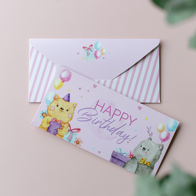 D-638 "Happy birthday!" конверт (цена за упаковку из 5 штук)