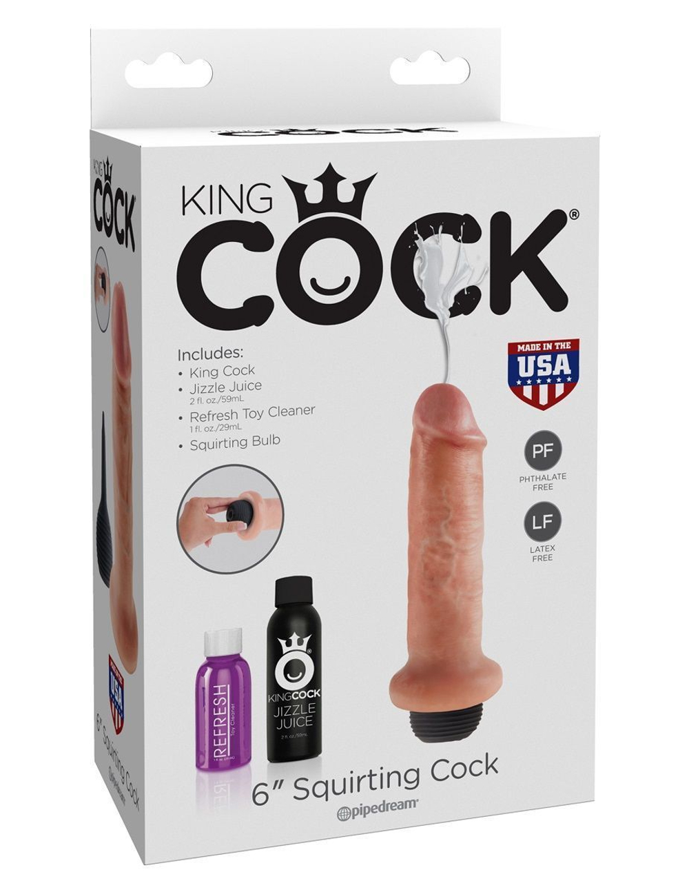 Фаллоимитатор с имитацией семяизвержения 6  Squirting Cock - 27,9 см.