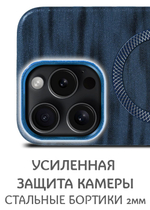 Дизайнерский чехол для IPHONE 15 PRO с поддержкой беспроводной зарядки