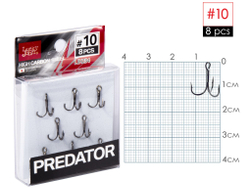 Крючки-тройники Lucky John PREDATOR LJH234 №10, 8 шт.