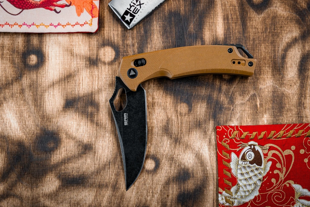 Складной нож SRM 9202-GW BlackWash сталь D2 рукоять Tan G10