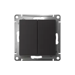 Выключатель двухклавишный Systeme Electric AtlasDesign Карбон, самозажимные клеммы ATN001051S