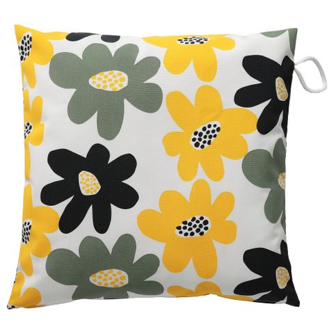 Чехол на подушку IKEA GULLBERGSO (ГУЛЛБЕРГСЁ), Белый с цветочным рисунком, 50x50 см