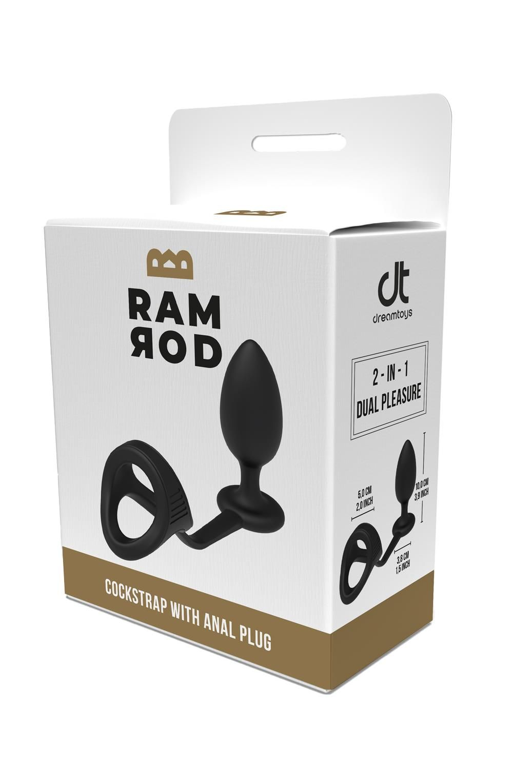 Черное эрекционное кольцо с анальной пробкой Cockstrap With Anal Plug (Цвет: черный)