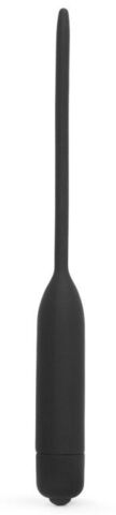 Черный уретральный виброплаг Silicone Vibrating Urethral Dilator - 21 см. (Цвет: черный)