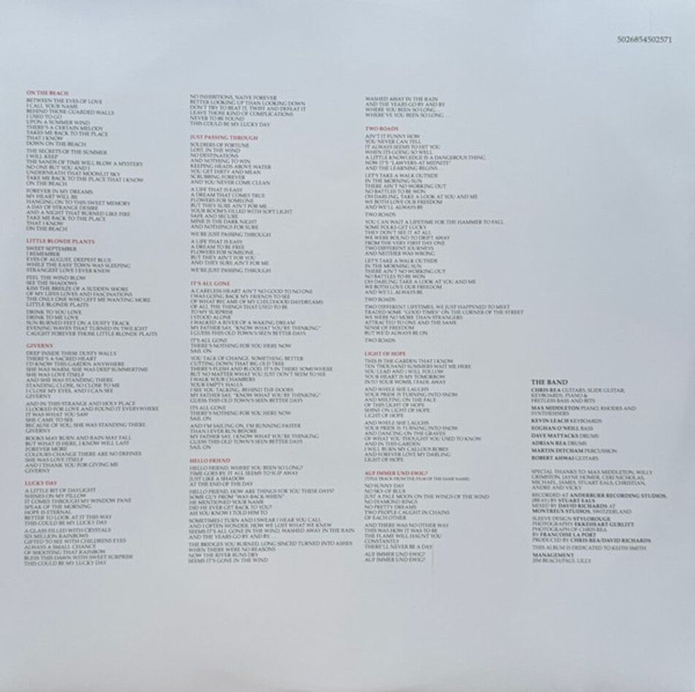 Chris Rea - On The Beach (LP, Album, 40th Anniversary Limited Edition, Reissue, Sea Blue Marble). Новая запечатанная виниловая пластинка + ПОДАРОК