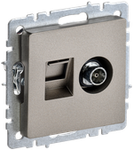 BRITE Розетка двойная TV+RJ45 кат.5E РТВ/РК12-БрШ шампань IEK