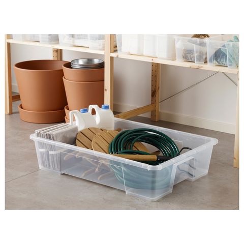 Контейнер IKEA SAMLA (САМЛА), Прозрачный, 78x56x18 см, 55 л
